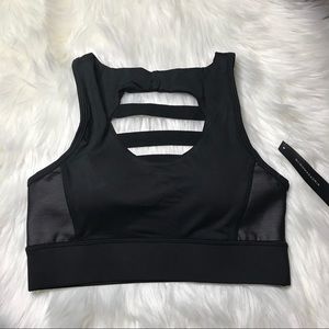 BCBGMaxAzria | Tear Rose Sports Bra Small Black